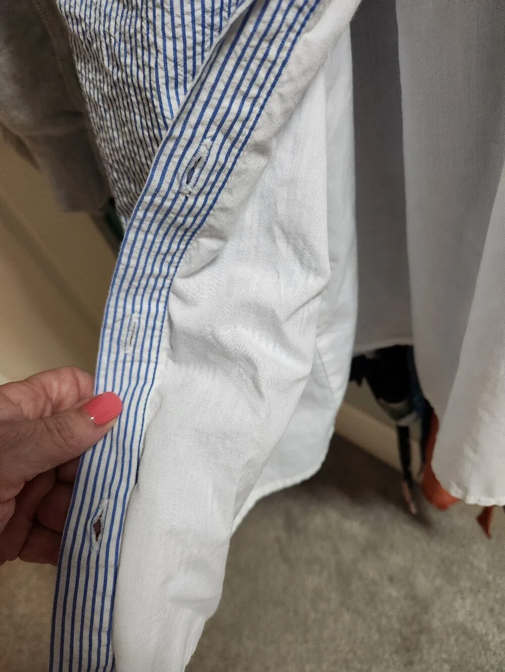 J. Crew Striped Blue & White Button-Front Mini Dress S